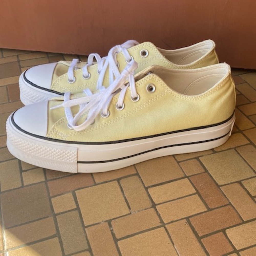 Yellow Converse Platform Sneakers fit like 10